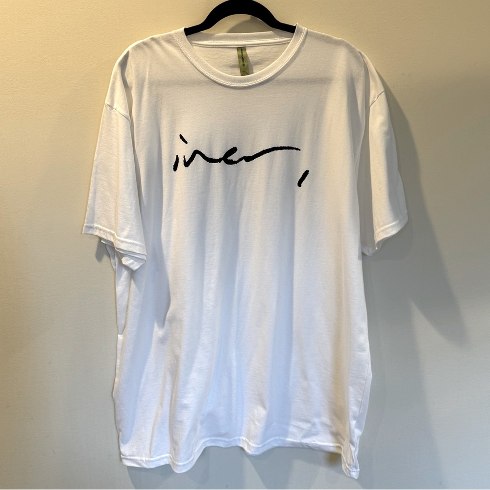NWOT Bon Iver “Bon Script” Signature T-Shirt - White - XXL